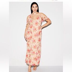 The Occasion by Old Navy Off-Shoulder Ruffle Chiffon Maxi Dress